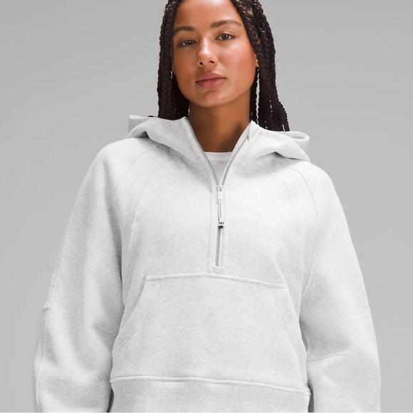 lululemon athletica Tops - NWT Lululemon Scuba Oversized Half Zip Hoodie Heather Ultra Lite Gray XL/XXL